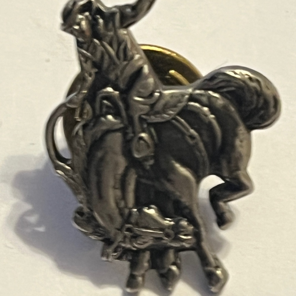 Silver Rodeo Cowboy Tie Pin - Picture 7 of 16